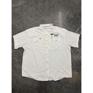 Poncho Shirt Mens 2XL Regular Fit Magnetic Pockets Short Sleeve White Busch Lite